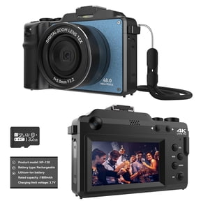 4K Digital Camera for YouTube 48MP Digital Cameras for Photograph Vlogging Camera with WiFi, 32G TF Card, Autofocus, Built-in 8 Color Filter