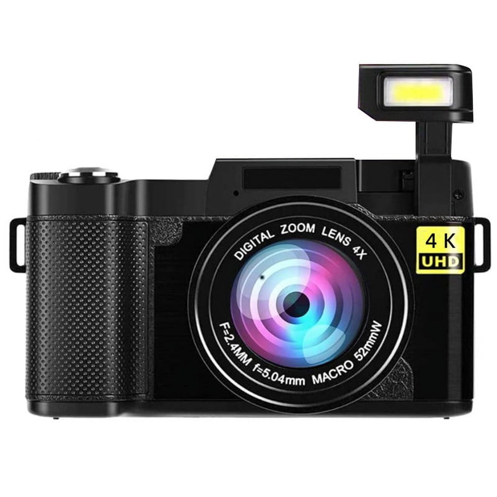 4K Digital Camera with 3-Inch Flip Screen: Autofocus, Anti