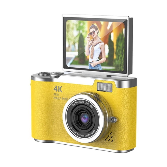 4K Digital Camera with Auto Focus, 8X Zoom, Anti-Shake, and Flip Screen for Outdoor Photography, Made of ABS and Hardware
