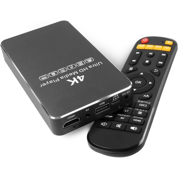 4K Digital Signage Media Player with Metal Case — Built-in SSD / 2.5 Inch HDD Support, USB 3.0 Type-C, Auto Play & Loop, No Wi-Fi Needed, HDMI 4K H.265 Media Player for TV & Displays