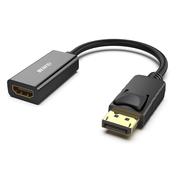 4K DisplayPort to HDMI Adapter, Uni-Directional DP 1.2 Computer to HDMI 2.0 Screen Gold-Plated DP Display Port to HDMI Adapter (Male to Female) Compatible with Lenovo Dell HP and Other Passive