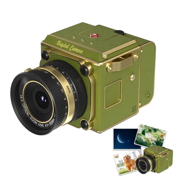 4K Dual-Lens Retro Digital Camera,Portable Mini Vlogging Camera with CCD ,Retro CCD Cameras with 16X Digital Zoom,Video Recording,OTG Share,Compact LCD Display for Beginners and Content Creators