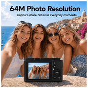4K 64MP Digital Camera 12X Optical Zoom WiFi Autofocus 2.8in Screen 32GB