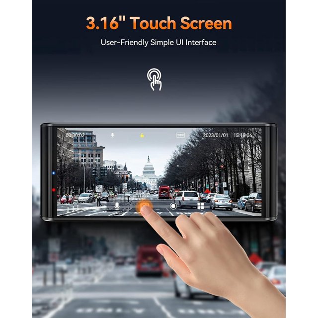 4K Dual WiFi GPS Dash Cam Touchscreen Front Rear Car Camera DVR