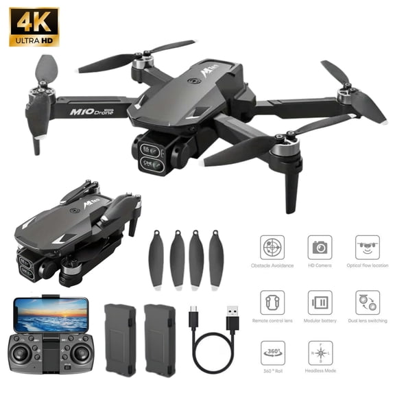 4K Foldable Camera Drone with HD WiFi FPV, Altitude Hold, One Key Takeoff/Landing, 360° Flip, Remote Control Quadcopter for Kids & Beginners Age 10+