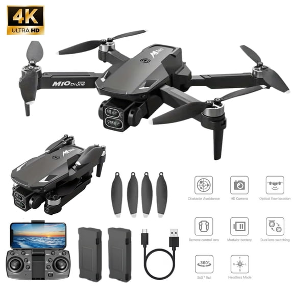 4K Foldable Camera Drone with HD WiFi FPV, Altitude Hold, One Key Takeoff/Landing, 360° Flip, Remote Control Quadcopter for Kids & Beginners Age 10 