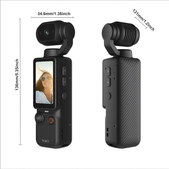 4K HD 180 Rotating Lens Anti-Shake Action Camera, 1.9" Screen, 2000mAh Battery, Lightweight for Vlogging & Travel, Perfect Gift