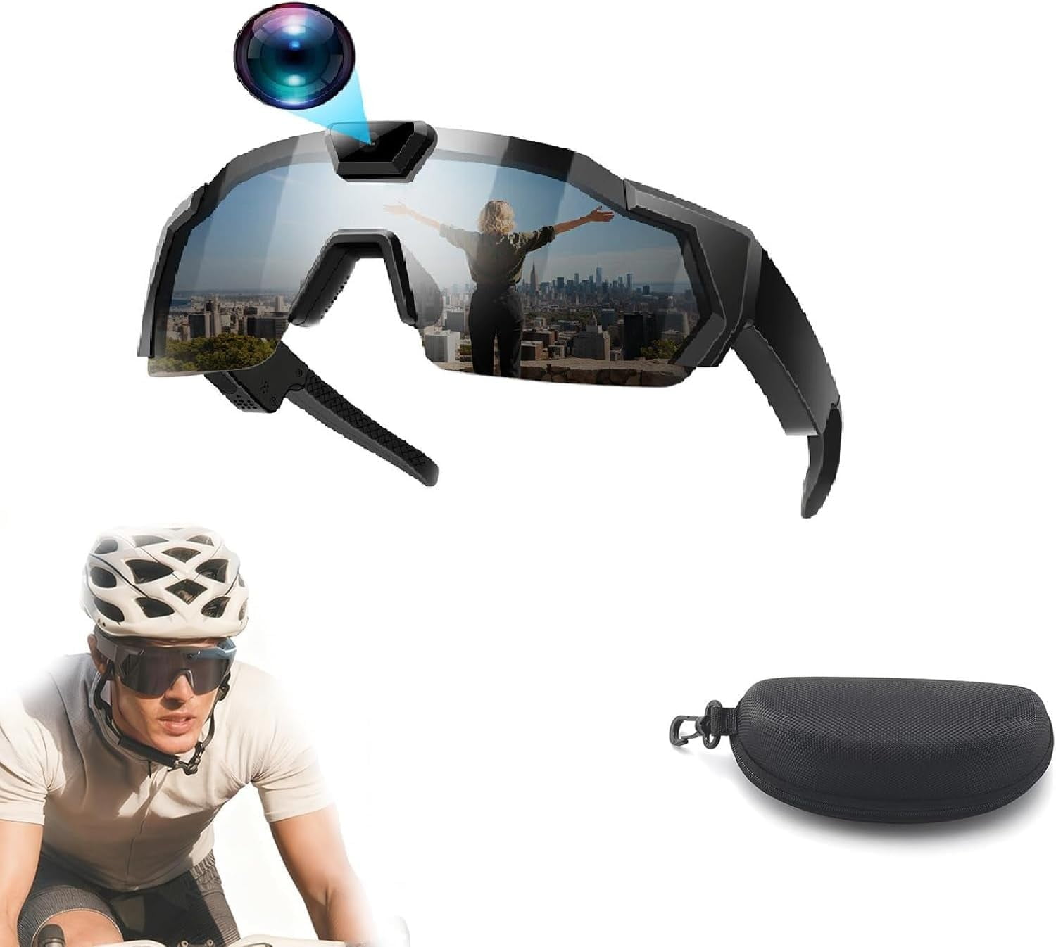 4K HD Baseball Glasses with Camera, 2026 Upgrade Smart Video Recording Glasses for Action Sports with 32GB Memory (F 32GB)