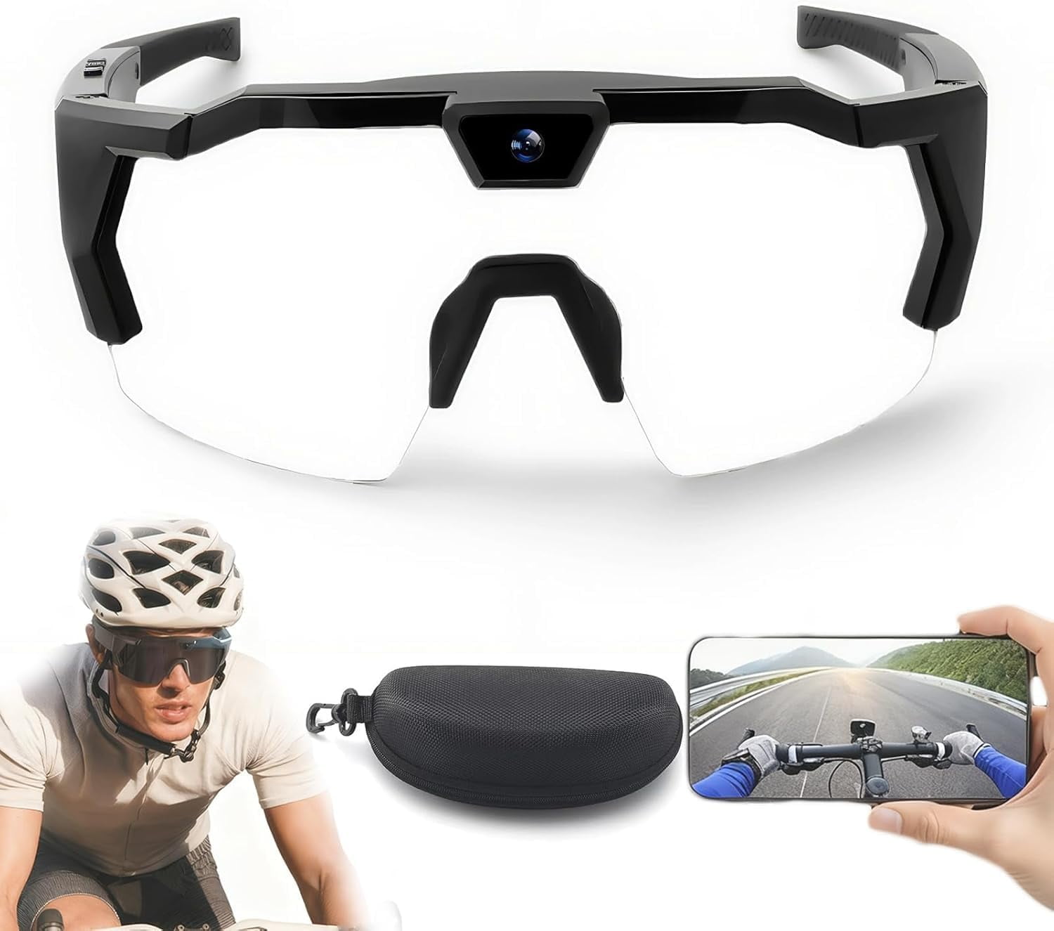 4K HD Baseball Glasses with Camera, 2026 Upgrade Smart Video Recording Glasses for Action Sports with 32GB Memory (F 32GB)