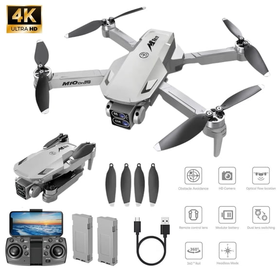 4K HD Camera Foldable Drone, WiFi FPV RC Quadcopter with One Key Takeoff Landing, Altitude Hold, 360° Flip, Drone Toy for Kids Beginners 10+
