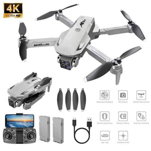 4K HD Camera Foldable Drone, WiFi FPV RC Quadcopter with One Key Takeoff Landing, Altitude Hold, 360° Flip, Drone Toy for Kids Beginners 10+