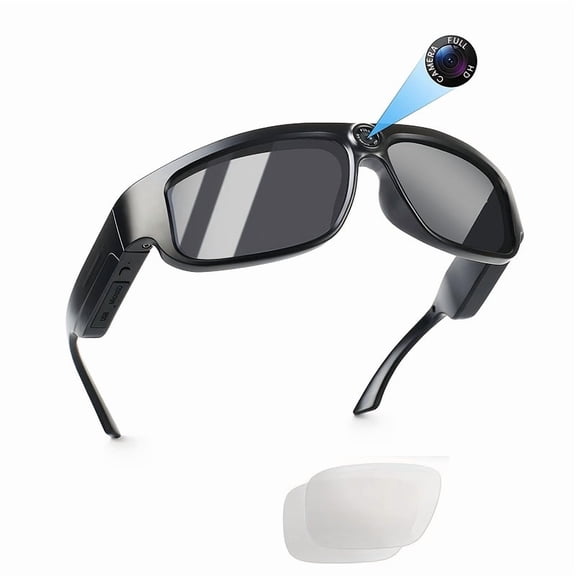 4K HD Camera Glasses, 64GB, 2-Hour Recording, Sports Action Body Cam for Running Bike Surveillance & Meeting Minutes