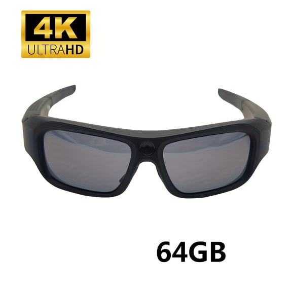 4K HD Camera Smart Glasses, UHD Sports Body Action Cam, 2H Continuous Video Recording, Ideal for Cycling, Running & Meeting Notes
