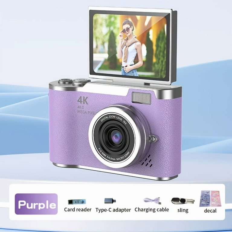 4K HD Digital Camera with Flip Screen, Professional