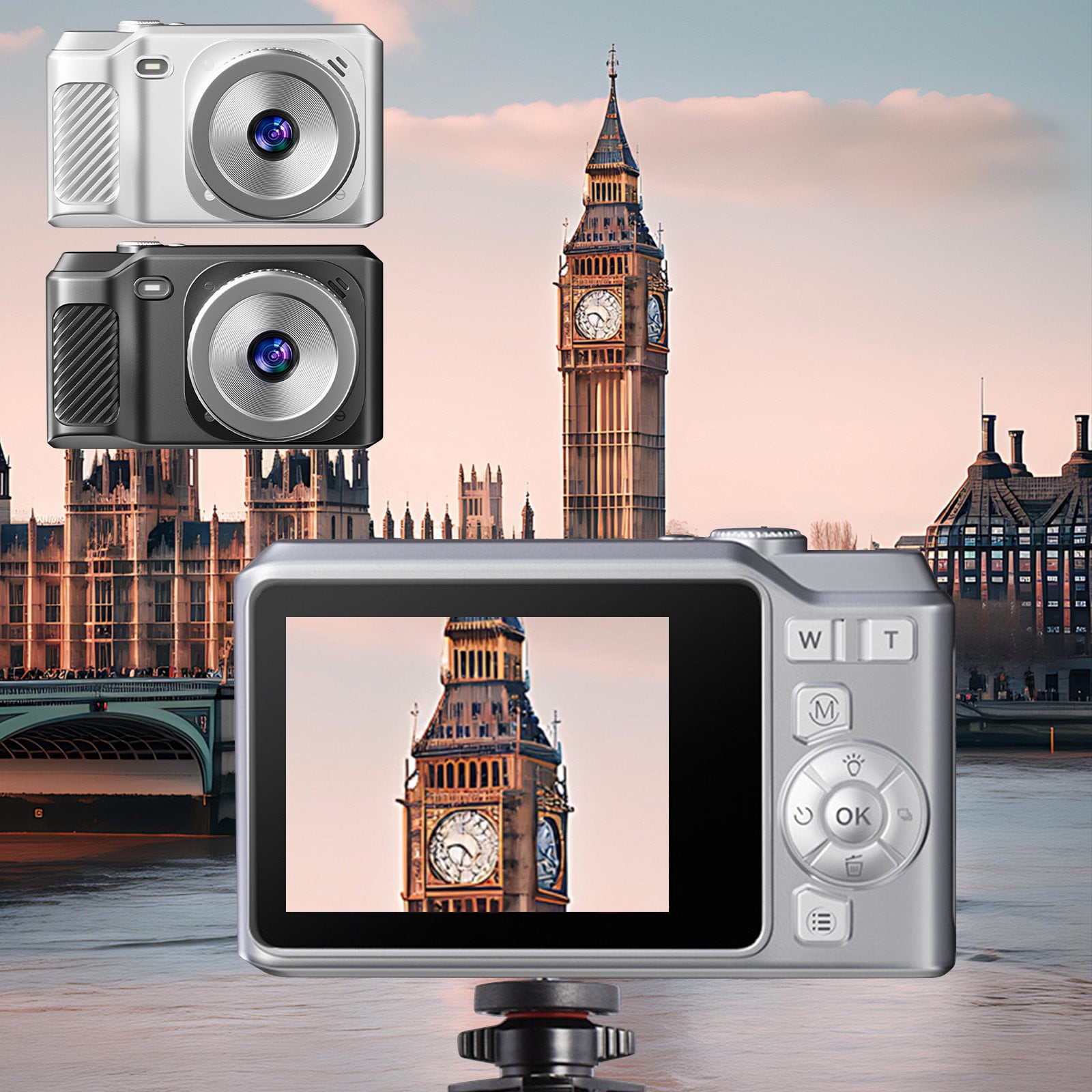 4K HD Digital Camera, 8MP CMOS Sensor, 8x Optical Zoom, 2.8" LCD Screen, Compact Portable Video Camcorder for Students, Travel, Daily Life, OTG Transfer, USB 2.0, Macro Mode, 10.5x6.5x4.5"
