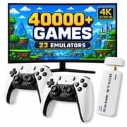 4K HD HDMI TV Game Stick, 23 Emulators and 40000+Games with Dual 2.4G Wireless Controllers Suitable for Friends Gatherings and Family