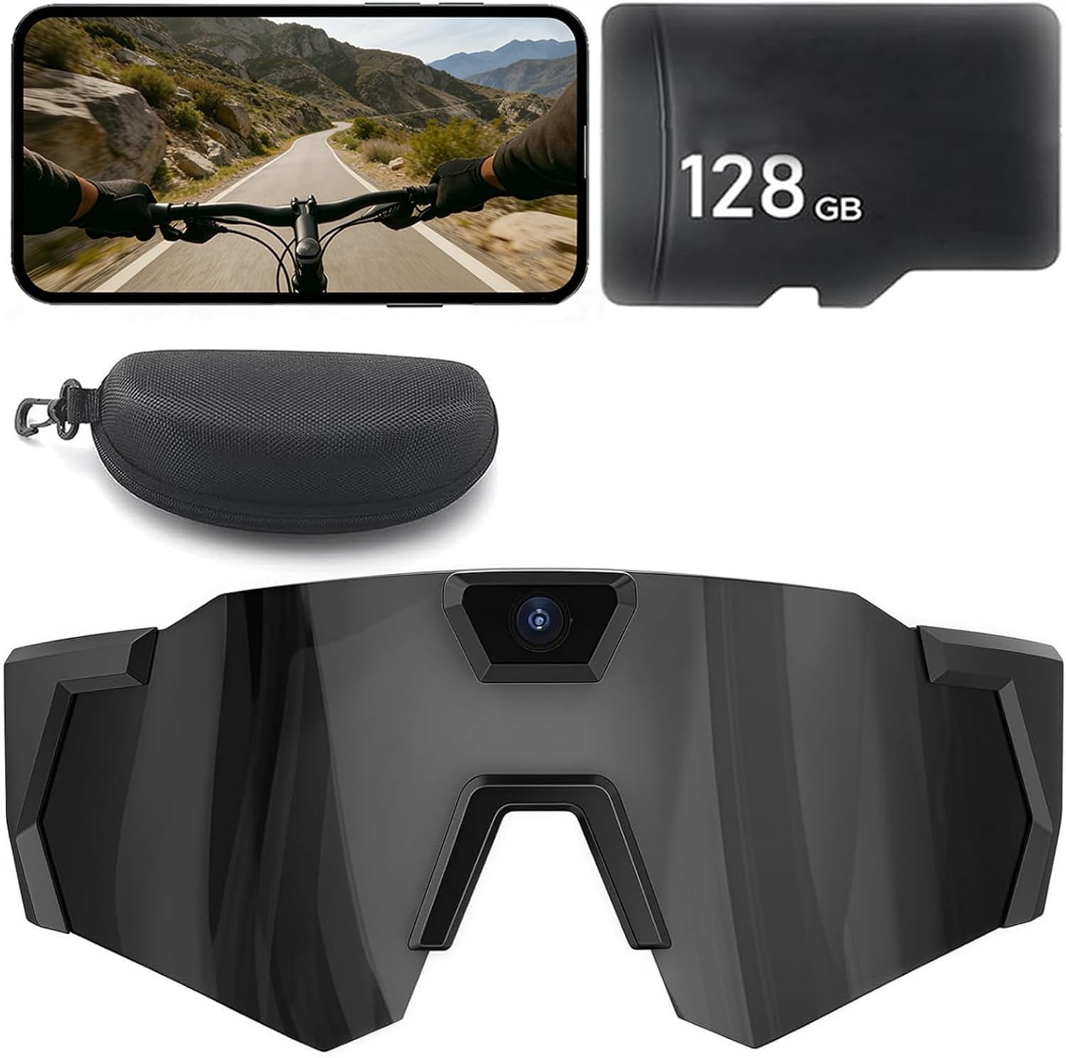 4K HD POV Baseball Glasses with Camera, Upgrade Smart Video Recording Glasses, Lightweight and Ultra-Long Sports Recording Action Audio Camera Sunglasses