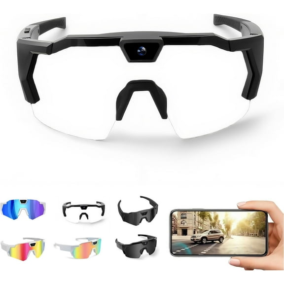 4K HD POV Sports Camera Glasses - Action Recording for Baseball, Cycling, Hiking, Running, Portable Outdoor Activity Glasses