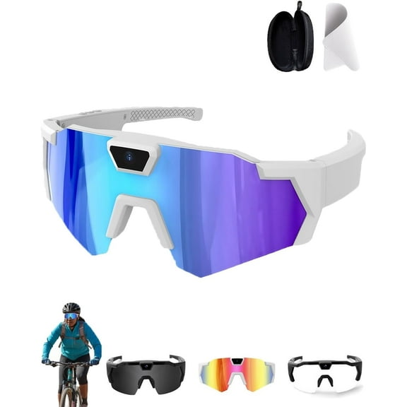 4K HD POV Sports Glasses with Camera, Video Camera Glasses for Outdoor Activity, Cycling, Hiking