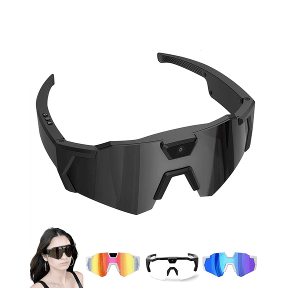 4K HD Smart Baseball Glasses with Built-in Camera – POV Audio Video Recording Sunglasses for Sports Outdoor Activities