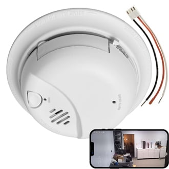 4K HD Wi-Fi Fire Alarm Camera, Ceiling Mount, 110V AC Connector (9120 Model/Video Only: No Audio)