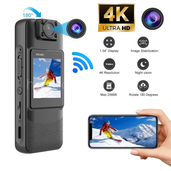 4K HD Wifi Mini Camera Sports DV IR Night Cam Police Law Enforcement Body Camera