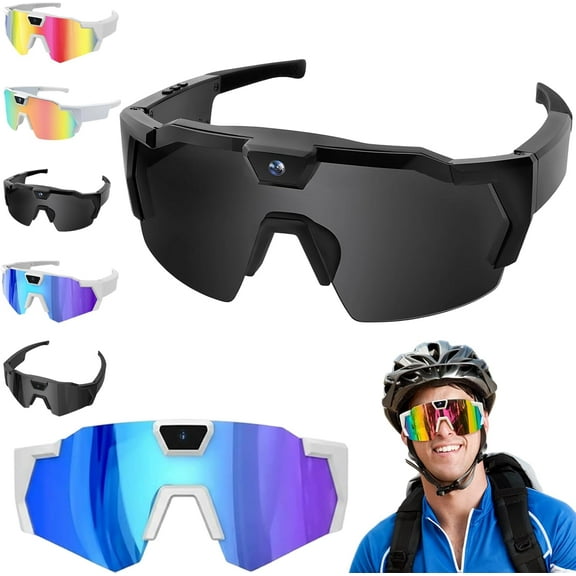 4K HD smart baseball glasses with built-in camera, featuring audio and video recording capabilities, suitable for skiing, outdoor cycling, and other sports.