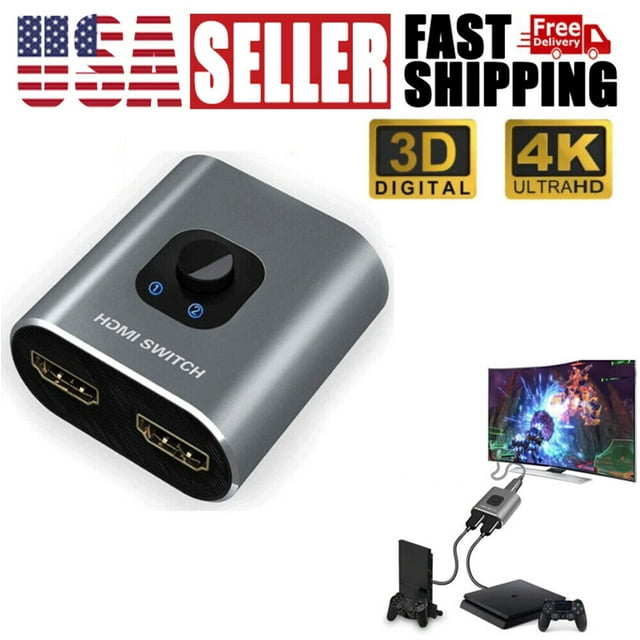4K HDMI 2.0 Cable Switcher Splitter HUB 2 in 1 out & 1 in 2 out BiDirectional