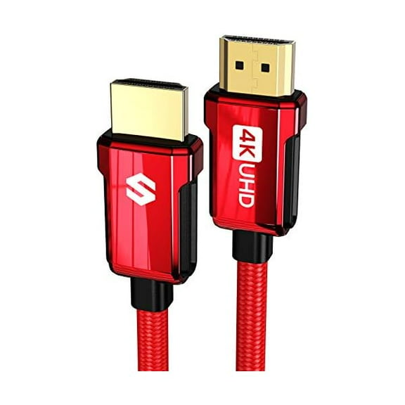 4K HDMI ARC Cable for Soundbar 10FT, 4K 60Hz HDMI 2.0 Cable, (18Gbps, ARC, HDCP 2.2, HDR, 3D), High Speed, Compatible for Vizio Samsung Sound bar, UHD TV, Blu-ray, Red