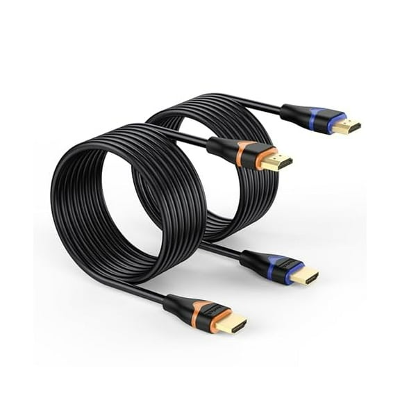 4K HDMI Cable 10FT 2-Pack, HDMI Cord 10 Foot High Speed HDMI to HDMI Cable 2.0 Ultra HD 4K@60Hz, 2K@144Hz, HDR, 3D, Dolby, HDCP 2.2, ARC for PS5, PS4, HDTV, Monitor, Xbox, Blu-ray, Laptop