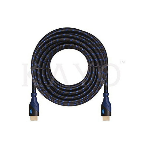 4K HDMI Cable,KAYO High Speed HDMI2.0 Cable CL3 Rated(in-Wall Installation) Supports Full 4K@60Hz,UHD,3D,2160p,Ethernet,ARC,Blu-Ray,PS3,PS4,Xbox,Free Cable Tie,Blue Black (40FT -1PK)