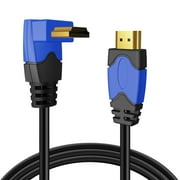 4K HDMI Cable Right Angle 270 Degree 15FT High Speed 18GBPs HDMI Wire Cord Support 4K 60Hz HDR 2K 2160p 1080p 1440p 3D ARC/eARC Ethernet For Video Gaming Xbox One X PS4 Pro & Apple TV HDTV Projector