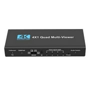 4K HDMI Multi-viewer 4x1 HDMI Quad Multi-Viewer Seamless Switcher 4 in 1 Out with Loop for PC