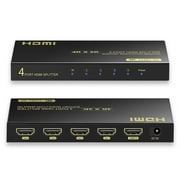 4K HDMI Splitter 1 in 4 Out by YITROX, Support 4K@60Hz, Compatible Xbox PS3/4 Roku Blu-Ray