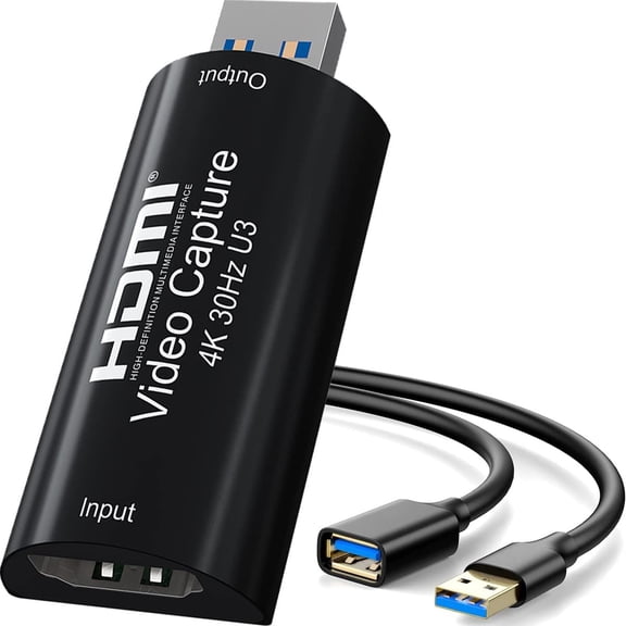4K HDMI to USB 3.0 Video Capture Card 1080P 60FPS Cam Link Card Game Capture Card Adapter Screen Record Capture Device for Streaming, Gaming, Video Conference, Teaching, Live Broadcasting