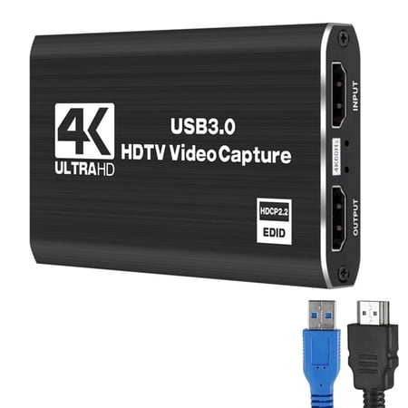 Capture Card Nintendo Switch, 4K HDMI Video Capture Card, 1080P 60FPS, HDMI to USB 3.0 Capture Card for Streaming Work with Camera/Xbox/PS4/PS5/PC/OBS