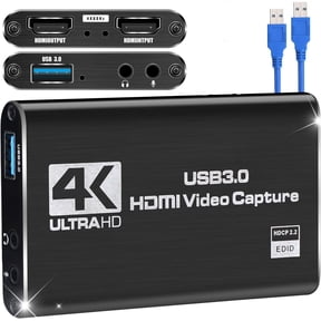 4K HDMI Video Capture Card for Streaming & Gaming, USB 3.0 Audio Video Capture Card Device, Full HD 1080P 60FPS Video Recorder Work with Camera/Nintendo Switch/Xbox/PS4/PS5/PC/OBS