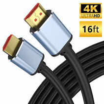 4K HDMI to HDMI Cable 16 ft HDMI Cord for Computer, Projector, PS4/5, Xbox, TV Box, Gold-plated Port