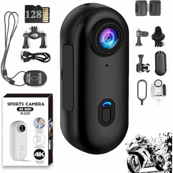 4K HDPOV Waterproof Capture Camera, Ultra Wide Angle HD Wearable Body Adventure Action Cameras, for Diving, Cycling and Outdoors Activities