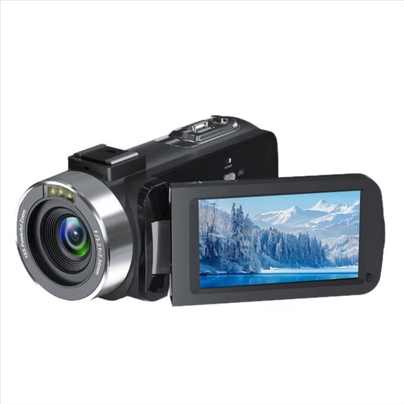 4K Handheld Digital Action Camera, 10X-20X Optical Zoom 0.9 Inch Screen for Outdoor Travel Selfie Video Recording