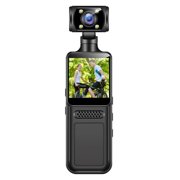 4K Handheld Video Camera with Stabilizer & LCD Screen, 180° Rotatable Lens for Outdoor Sports