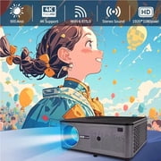 4K Home Theater Projector with WiFi 6 and Bluetooth 5.2, 900 ANSI Indoor/Outdoor Movie Projector, Smart Proyector Max 300 Display for iOS/Android/HDMI/USB/TV Box