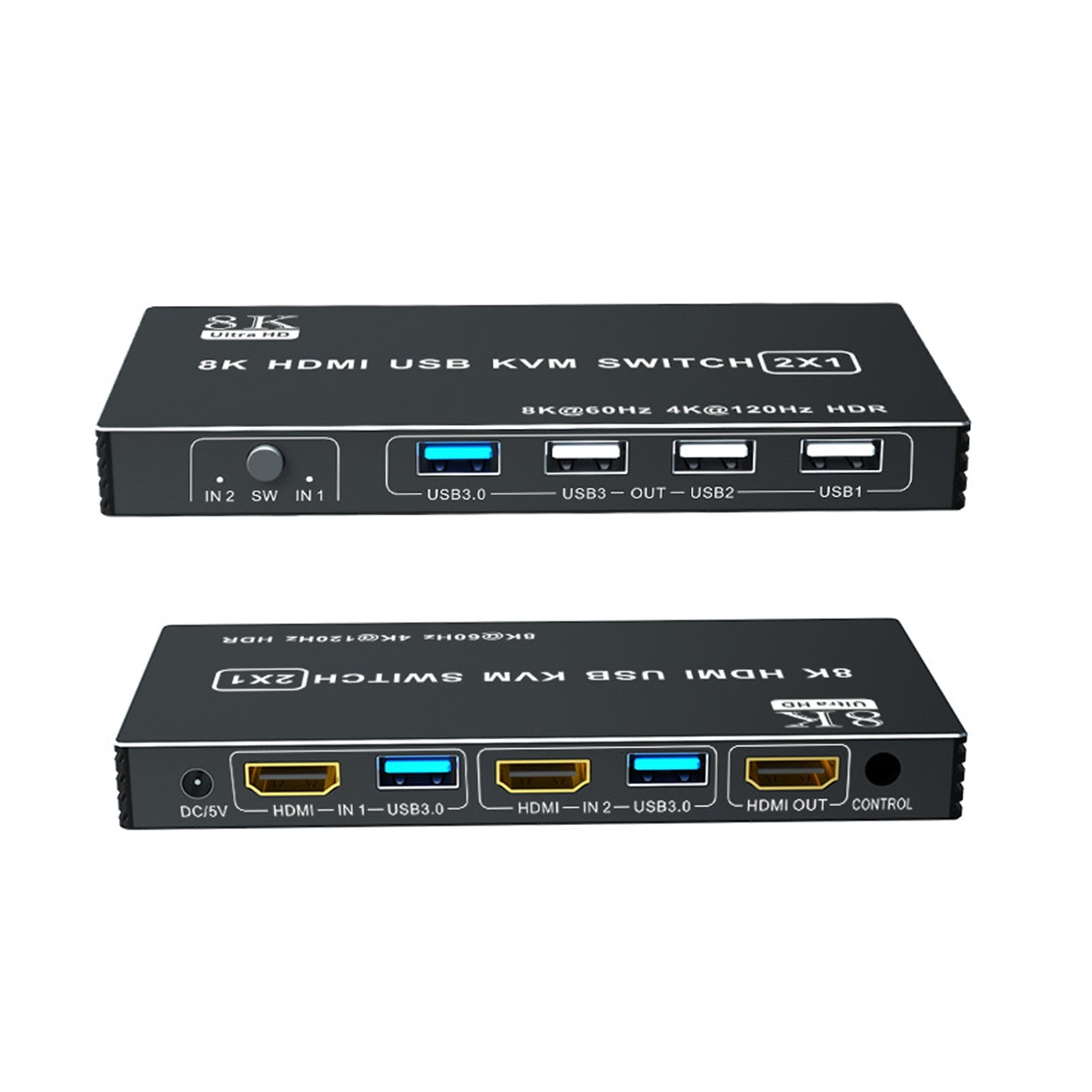 4K KVM Switch 4 In 1 Out, 2.1 KVM Switch 8K 60Hz For 2 Computers Share 1 Monitor For Series X S PS5/4 Pro