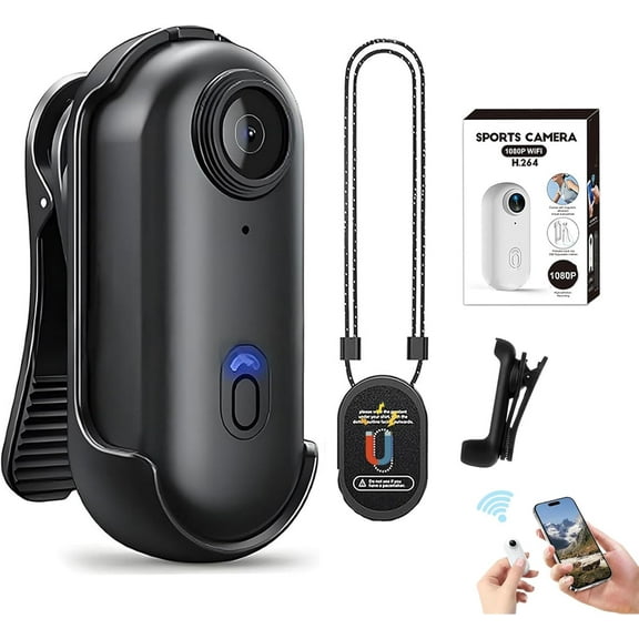 4K Mini Action Camera, Waterproof Ultra HD Wearable Sports Camera with Mounting Accessories, for Vlogging, Cycling, Motorcycling, Skiing and Outdoor Adventures