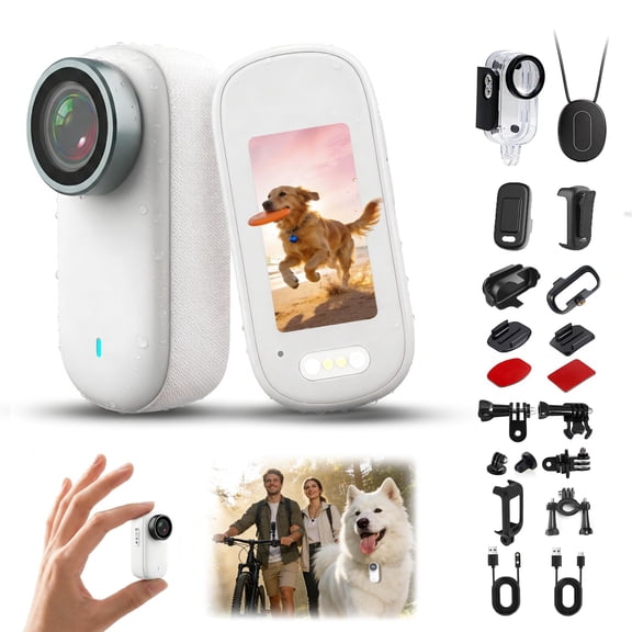 4K Mini Body Camera, Portable Thumb Action Camera with Audio, Vertical/Wide Mode, Hands-Free POV Wearable Cam for Running, Cycling/Biking, Hiking, Home & Personal Safety Recording(Black32GB)