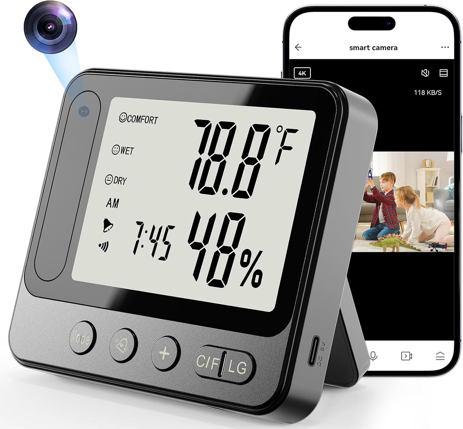 Hidden Mini Camera 4K WiFi Smart Surveillance Camera with Night Vision ...