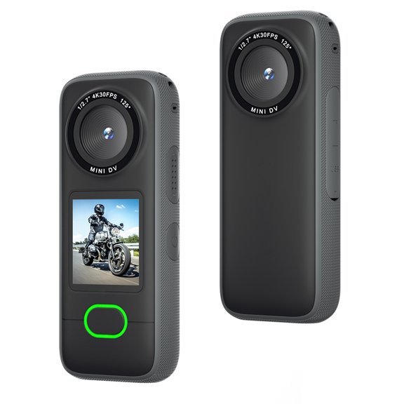 4K Mini DV Camera 64MP Dual Lens Waterproof Touchscreen Action Cam