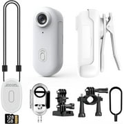 4K Mini WIFI Action Camera 128GB Police Cam Portable Body Cam Wearable Video Recorder with IPX7 Waterproof Underwater Camcorder, Helmet Mount, Magnetic Sport DV for Bike Cycling, Pet, Vlogging(White)