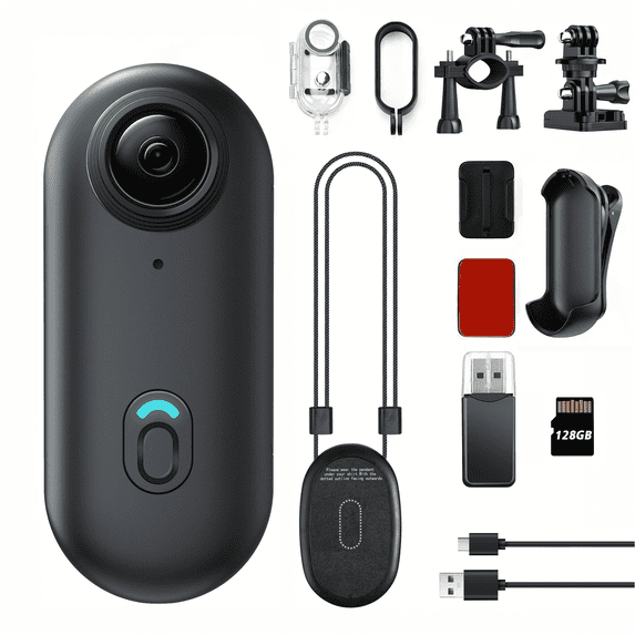 4K Mini WiFi Action Camera, 128GB, Waterproof Video Recorder, Magnetic, Helmet Mount, Sport DV, Black