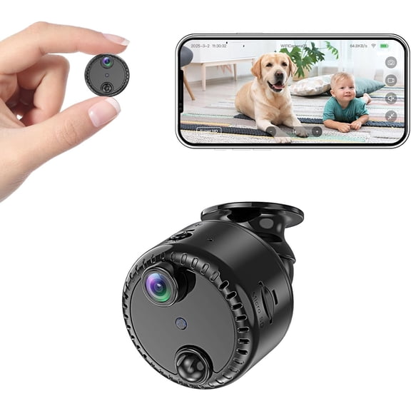 4K Mini WiFi Indoor Camera Wireless Nanny Cam with Night Vision, AI Motion Detection, Long Battery Life, Cloud & SD Storage